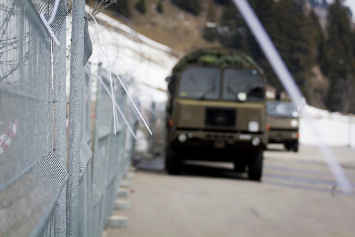 India-Pakistan border sees ceasefire violation and retaliatory fire - Military Vehicles