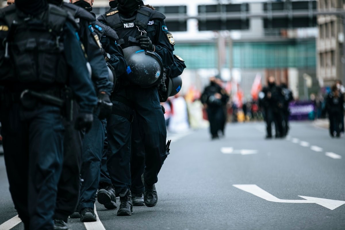 Police weapon discharged during arrest at Sydney Airport - POLICE TASK FORCE … Labor Day (Tag der Arbeit) - Demonstration May 1, 2021