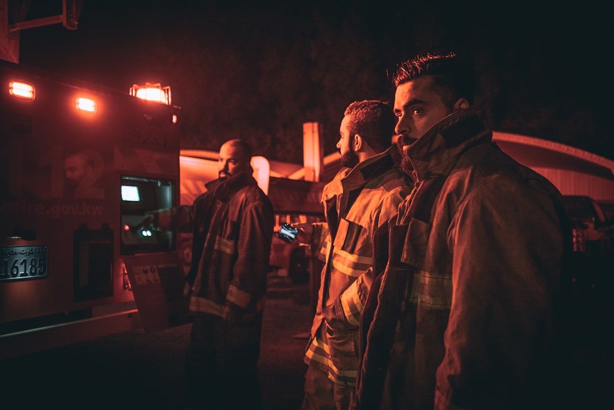 The bravery of a young Saudi man rescues dozens of people from death during a gas station fire. - Firefighters